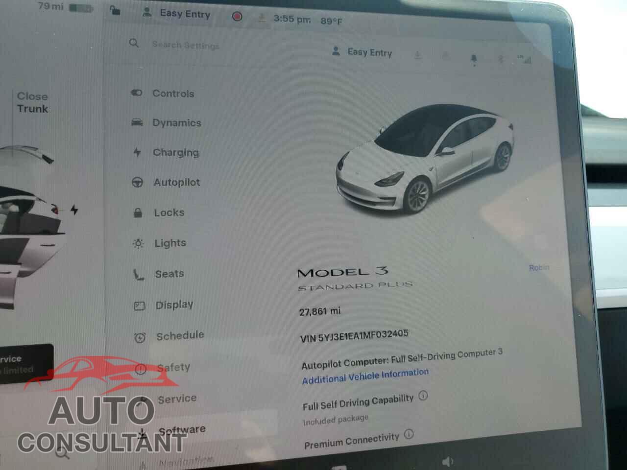 TESLA MODEL 3 2021 - 5YJ3E1EA1MF032405