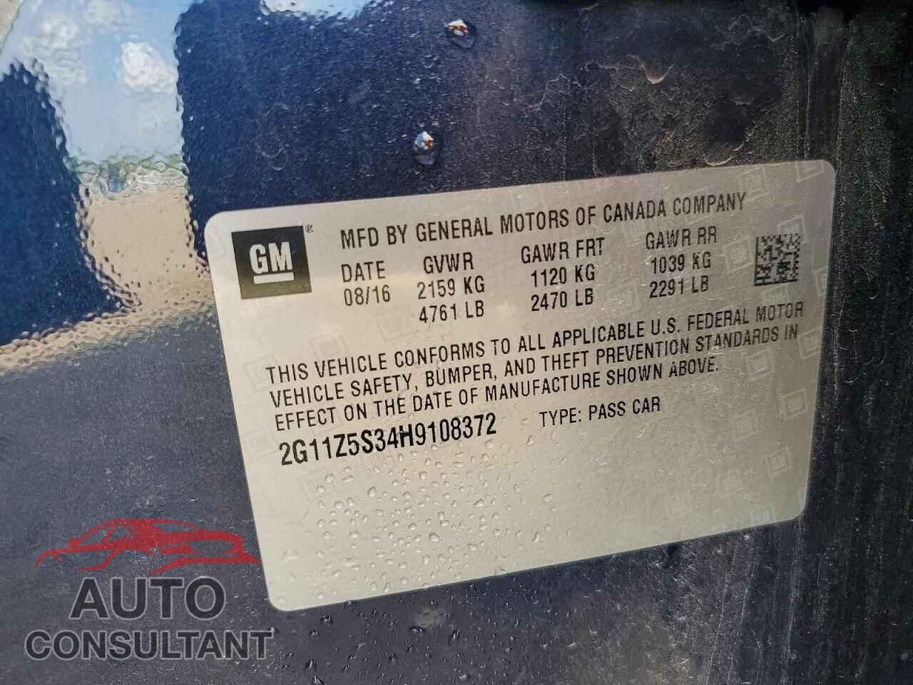 CHEVROLET IMPALA 2017 - 2G11Z5S34H9108372