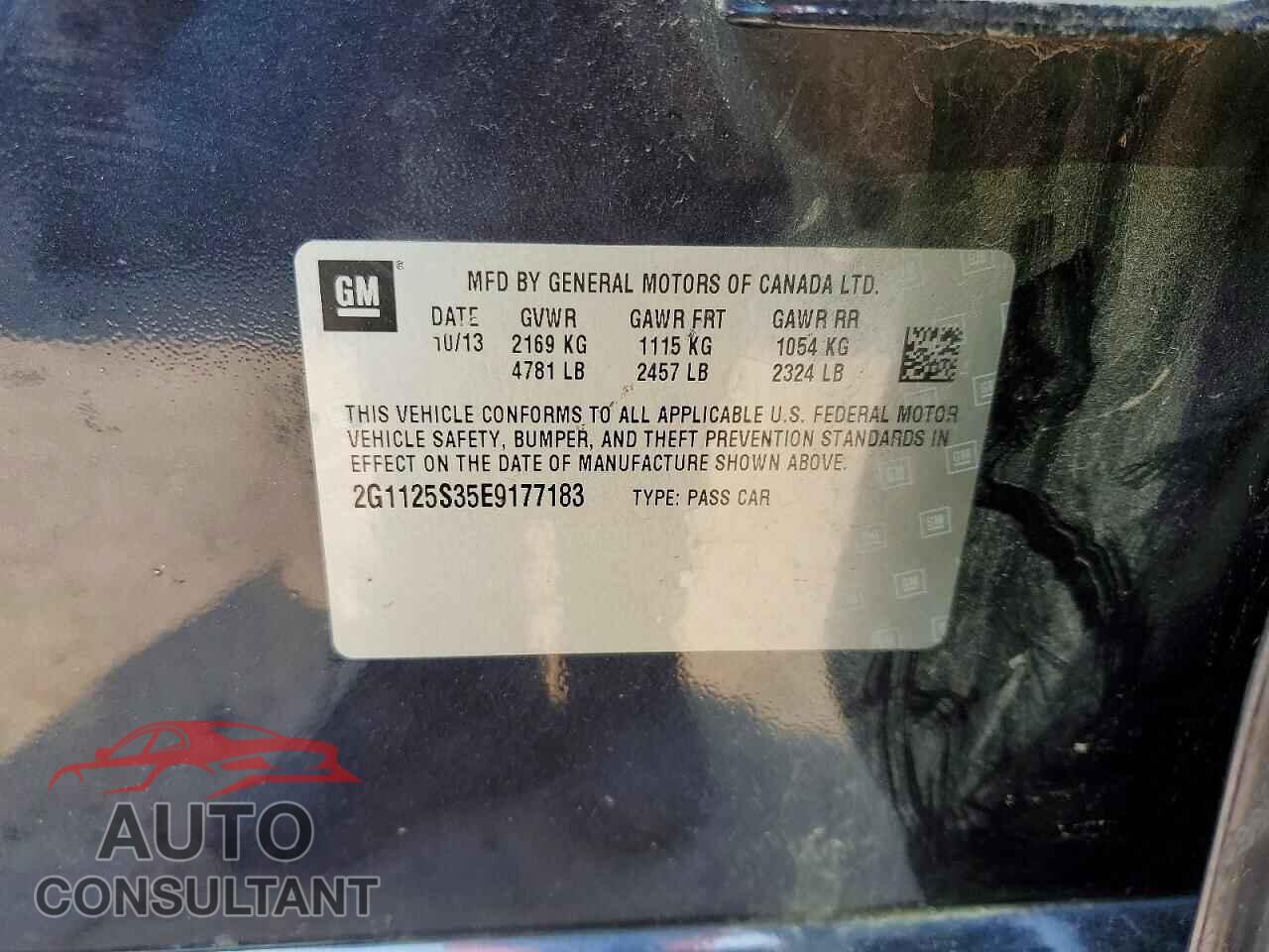 CHEVROLET IMPALA 2014 - 2G1125S35E9177183