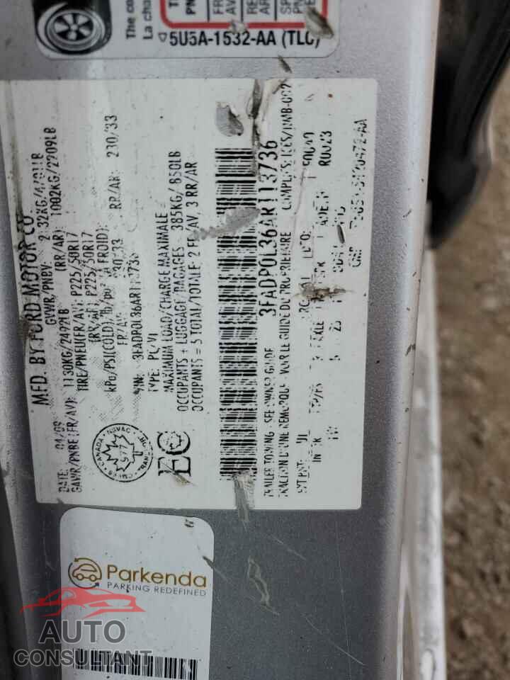 FORD FUSION 2010 - 3FADP0L36AR113736