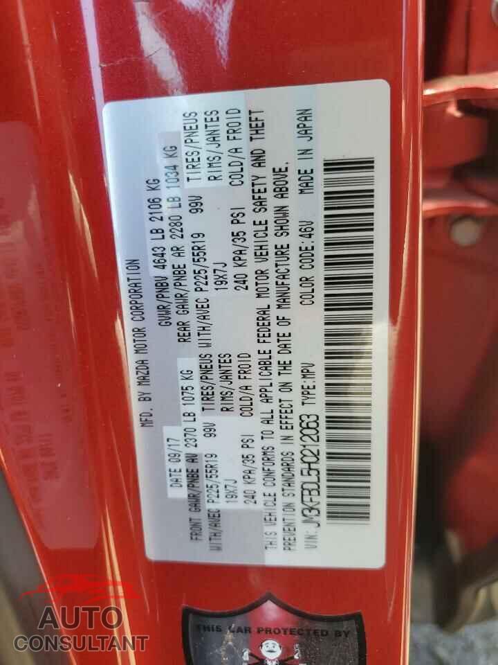 MAZDA CX-5 2017 - JM3KFBDL5H0212063