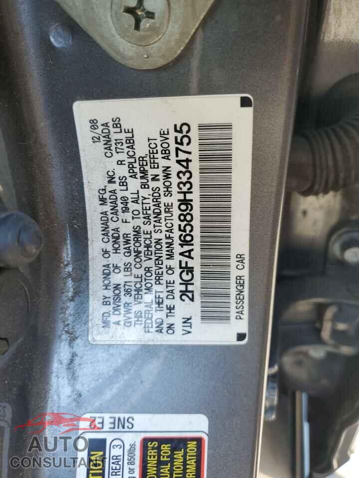 HONDA CIVIC 2009 - 2HGFA16589H334755