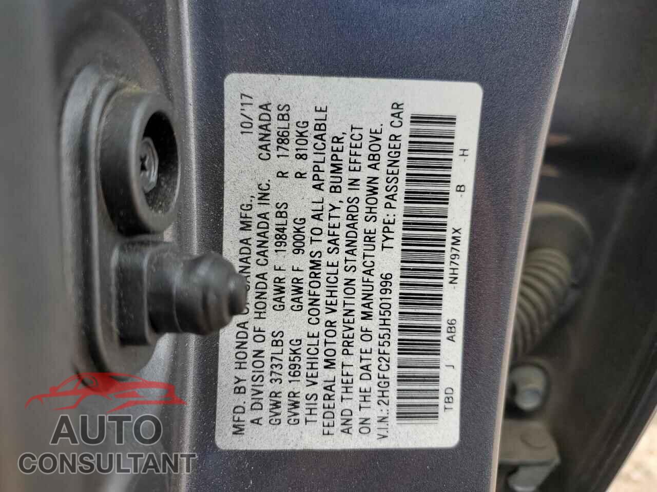 HONDA CIVIC 2018 - 2HGFC2F55JH501996