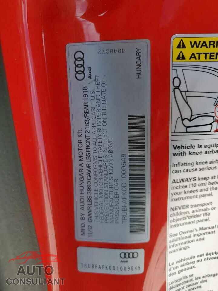 AUDI TT 2013 - TRUBFAFK0D1009549