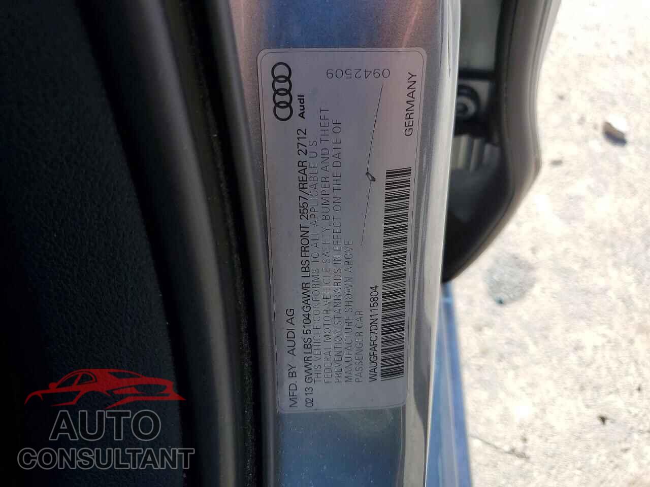 AUDI A6 2013 - WAUGFAFC7DN115804