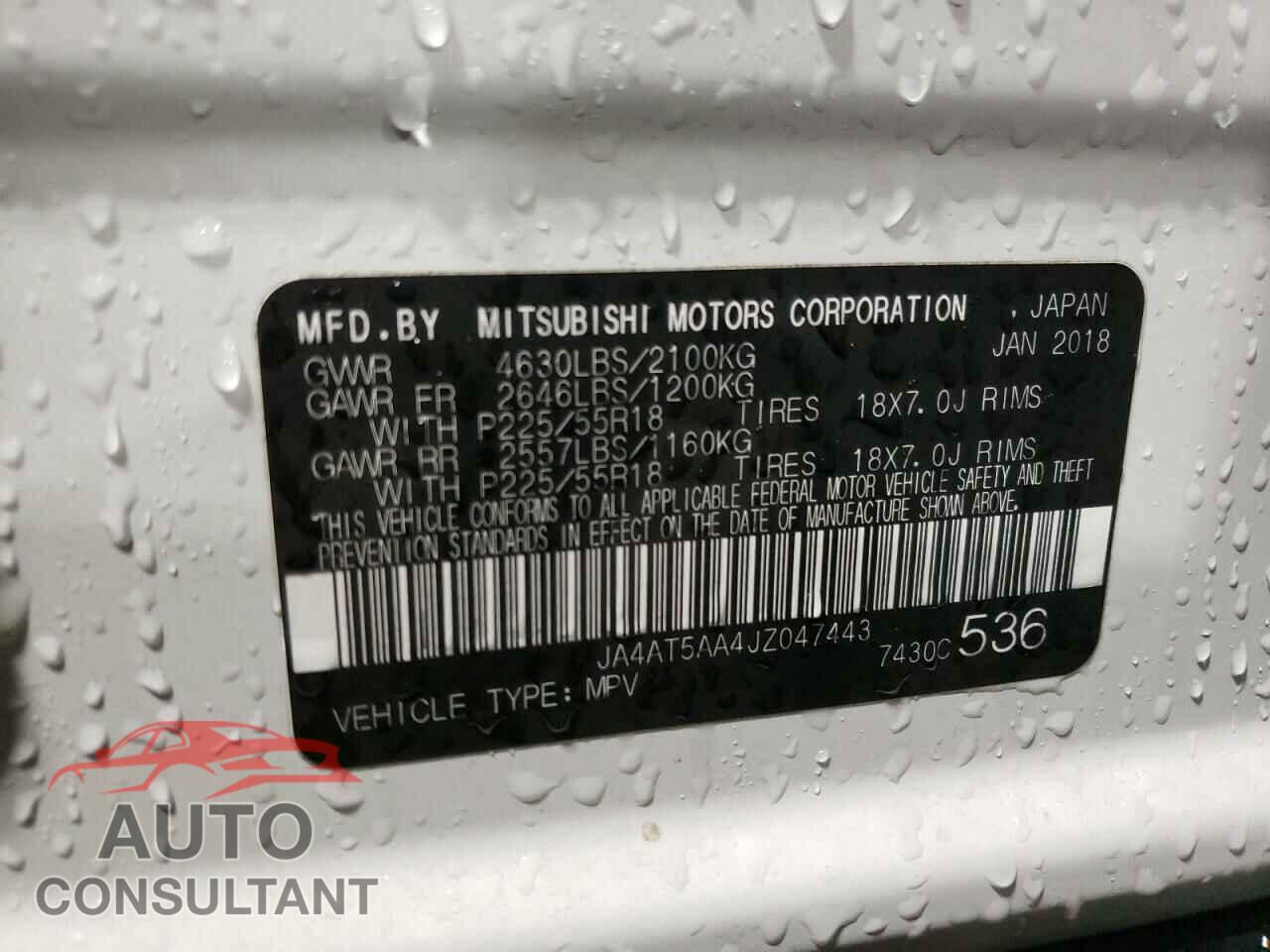 MITSUBISHI ECLIPSE 2018 - JA4AT5AA4JZ047443