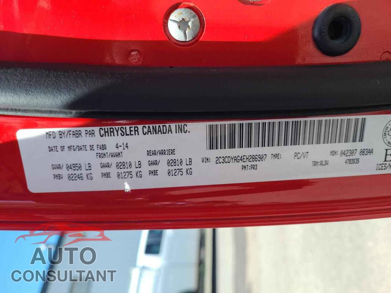 DODGE CHALLENGER 2014 - 2C3CDYAG4EH286907