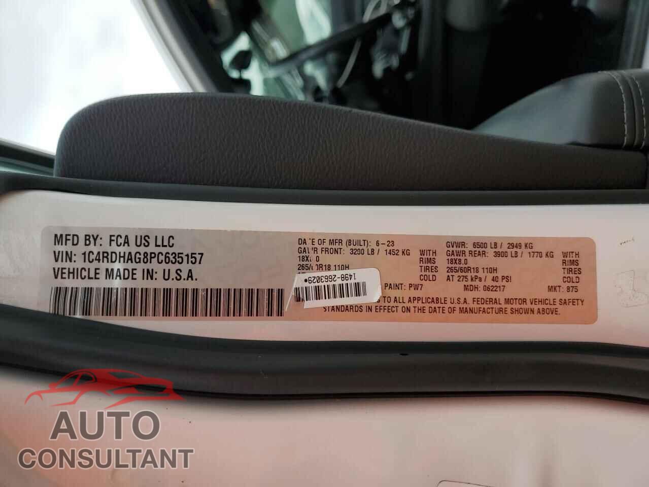DODGE DURANGO 2023 - 1C4RDHAG8PC635157