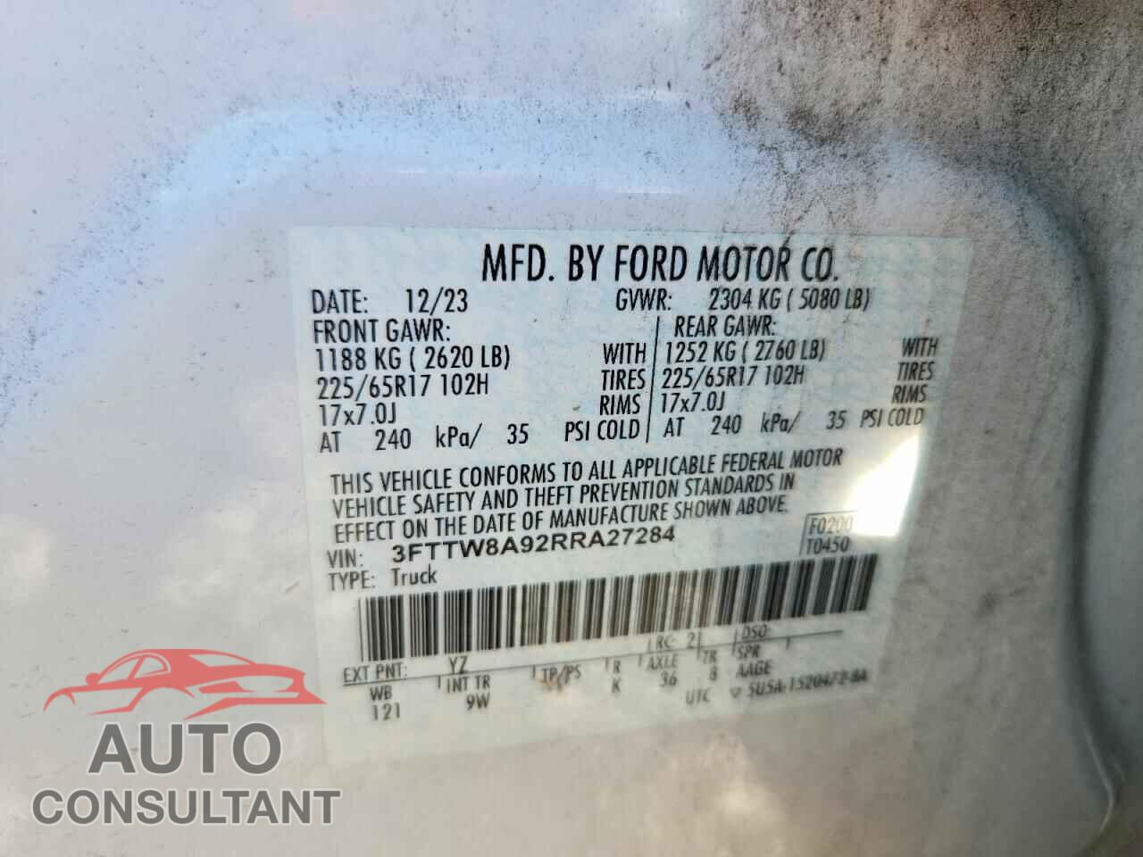 FORD MAVERICK 2024 - 3FTTW8A92RRA27284