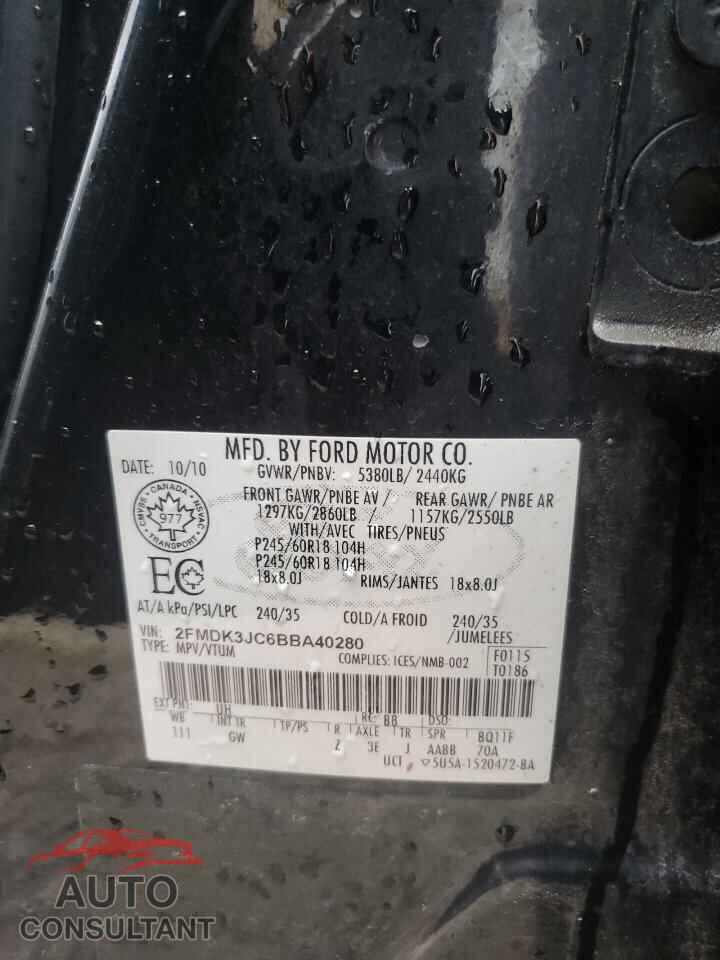 FORD EDGE 2011 - 2FMDK3JC6BBA40280
