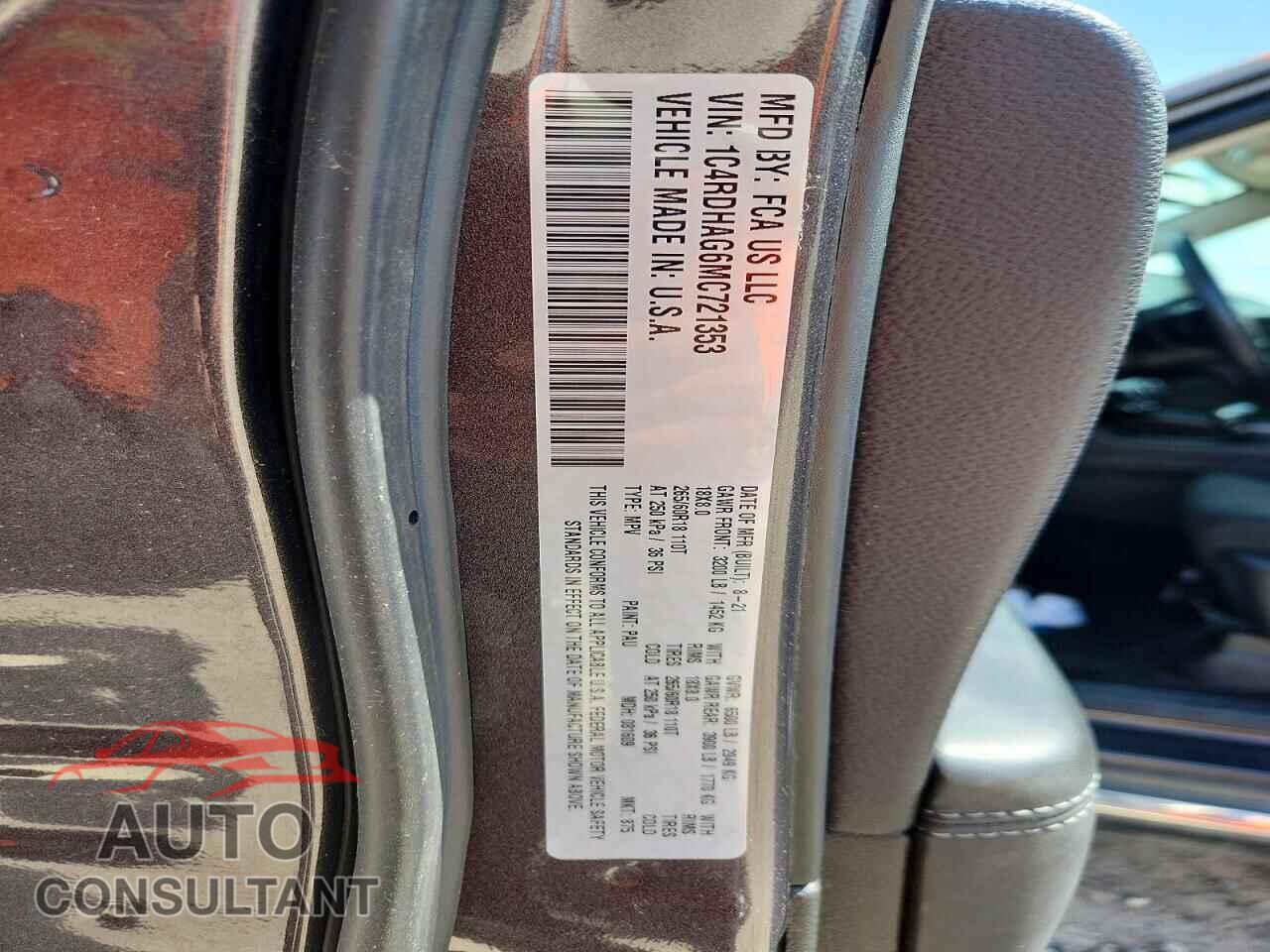 DODGE DURANGO 2021 - 1C4RDHAG6MC721353
