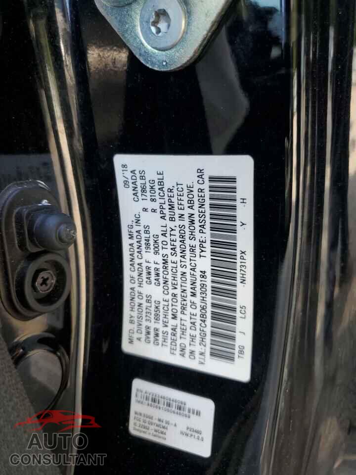 HONDA CIVIC 2018 - 2HGFC4B06JH309184