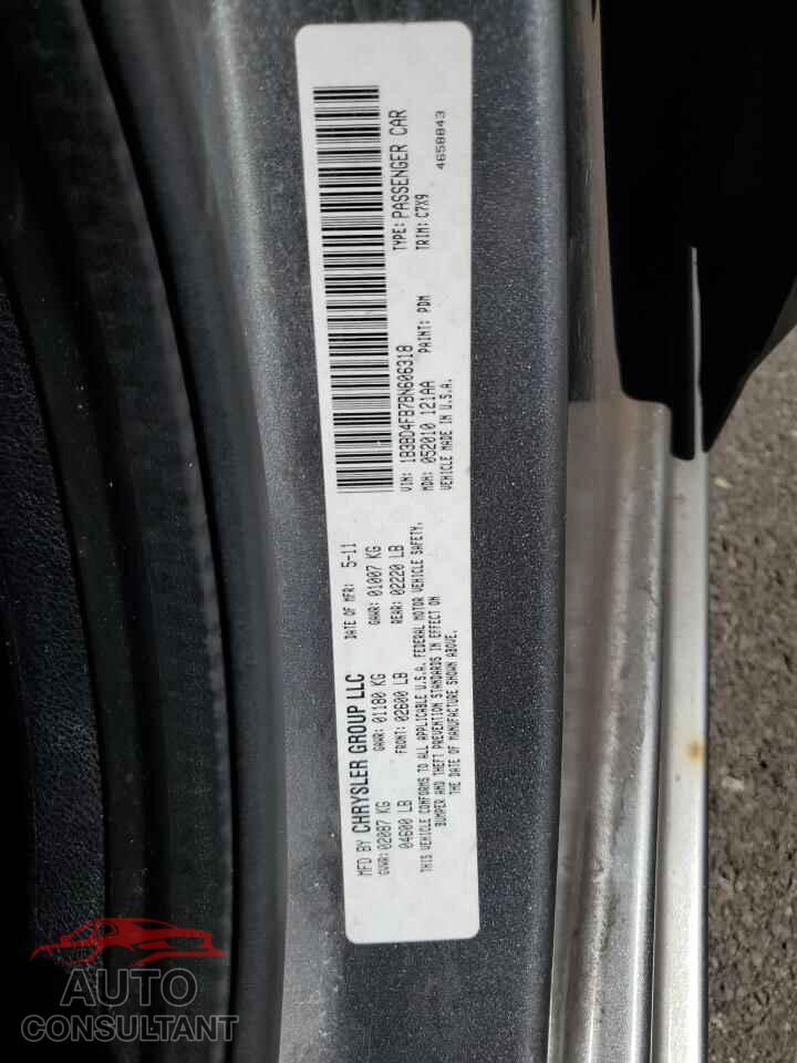 DODGE AVENGER 2011 - 1B3BD4FB7BN606318