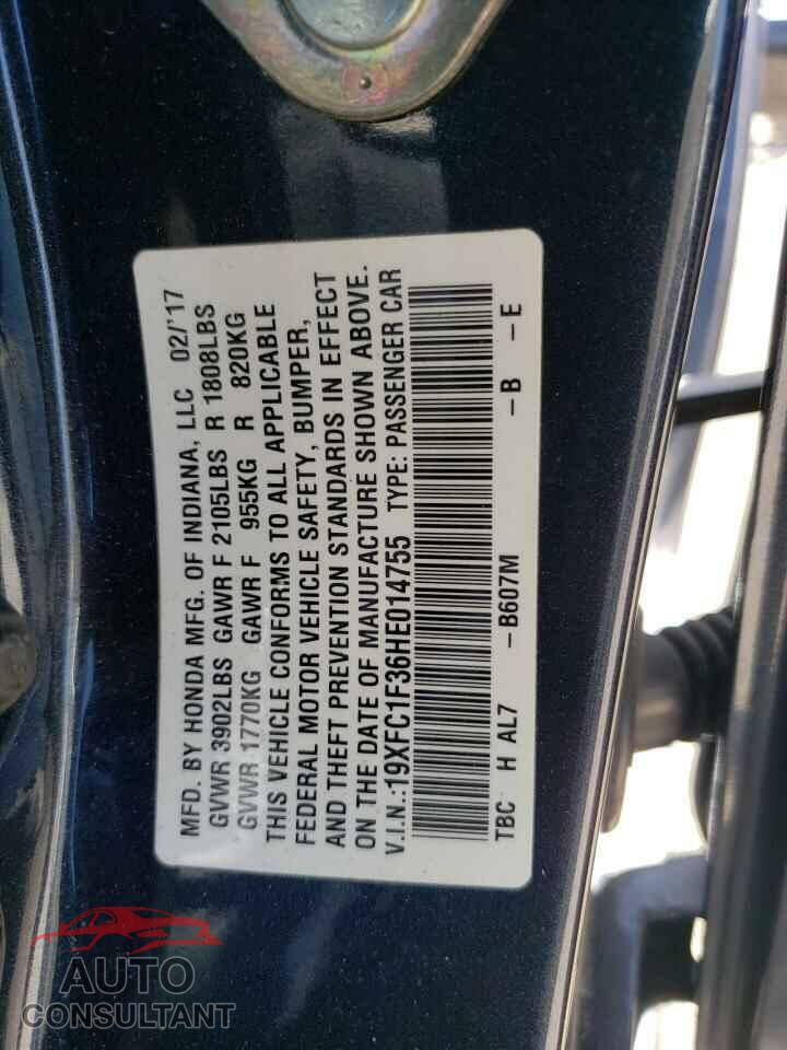HONDA CIVIC 2017 - 19XFC1F36HE014755