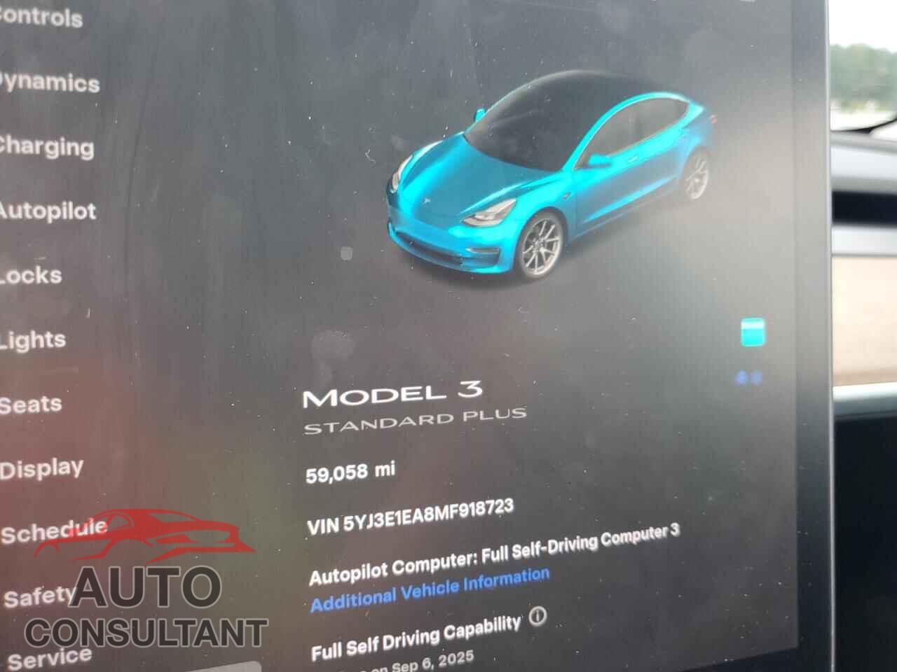 TESLA MODEL 3 2021 - 5YJ3E1EA8MF918723