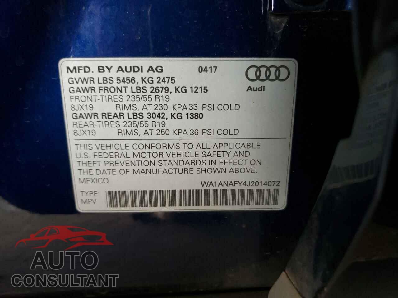 AUDI Q5 2018 - WA1ANAFY4J2014072