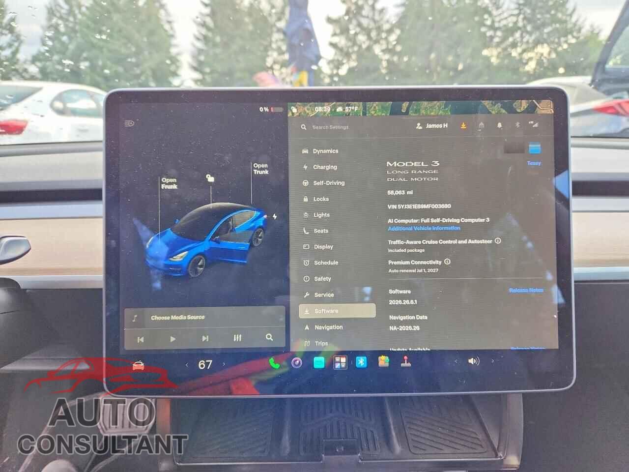 TESLA MODEL 3 2021 - 5YJ3E1EB9MF003680