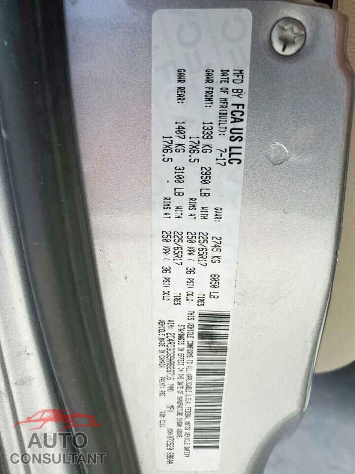 DODGE CARAVAN 2017 - 2C4RDGCG9HR826716