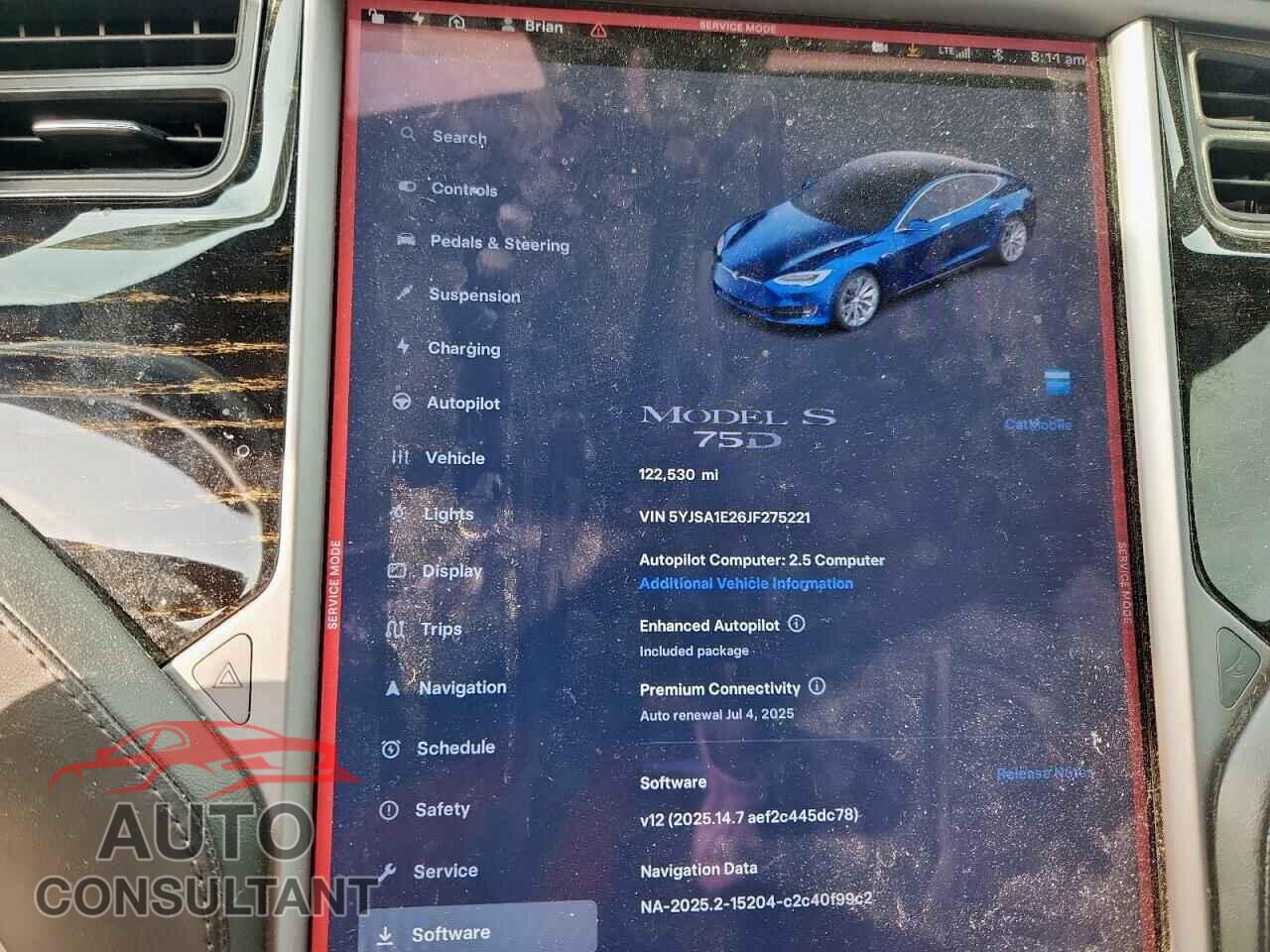 TESLA MODEL S 2018 - 5YJSA1E26JF275221