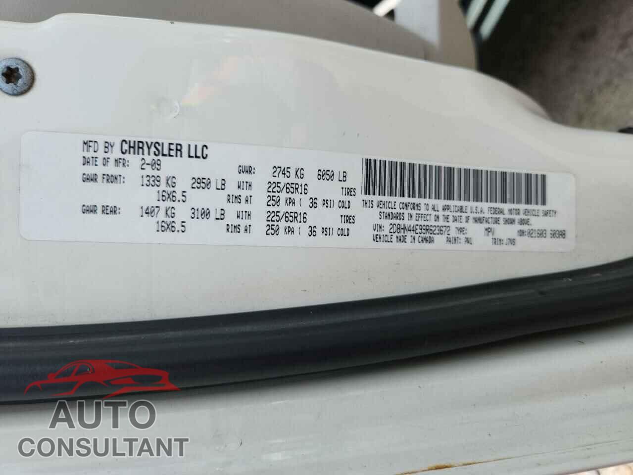 DODGE CARAVAN 2009 - 2D8HN44E99R623672
