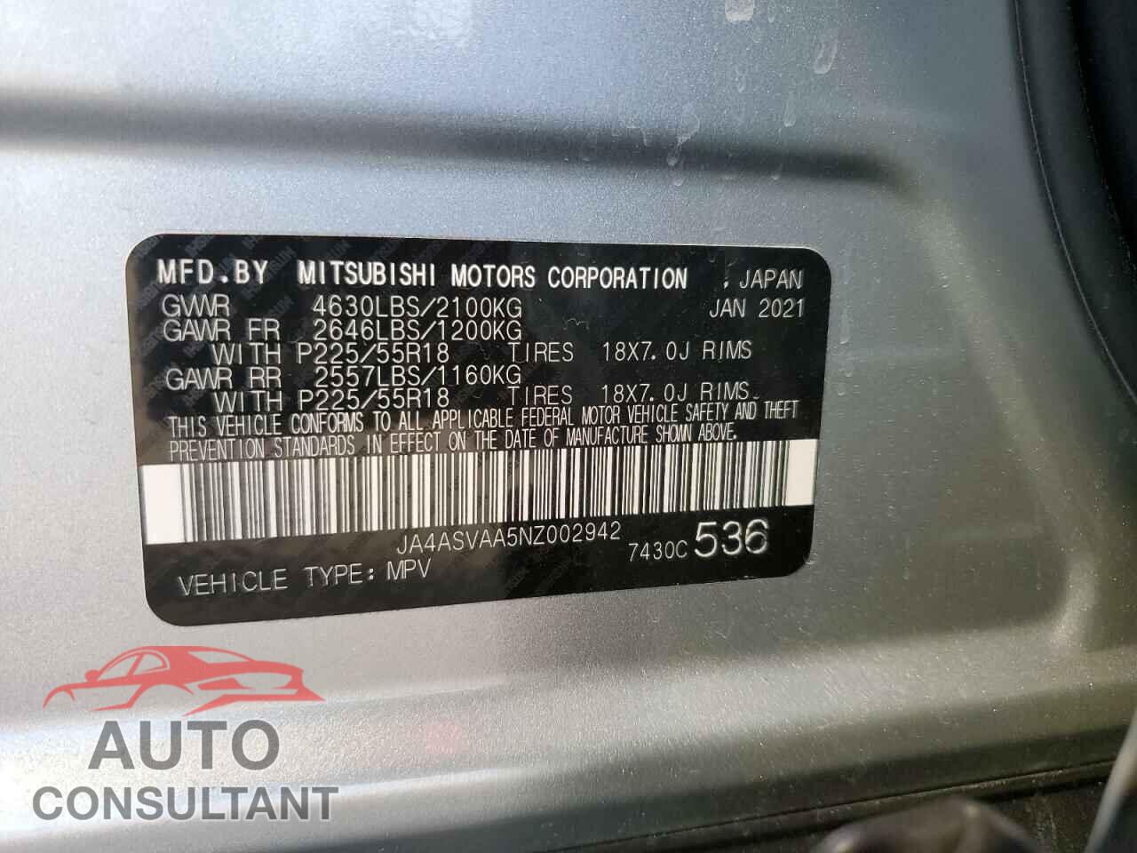 MITSUBISHI ECLIPSE 2022 - JA4ASVAA5NZ002942