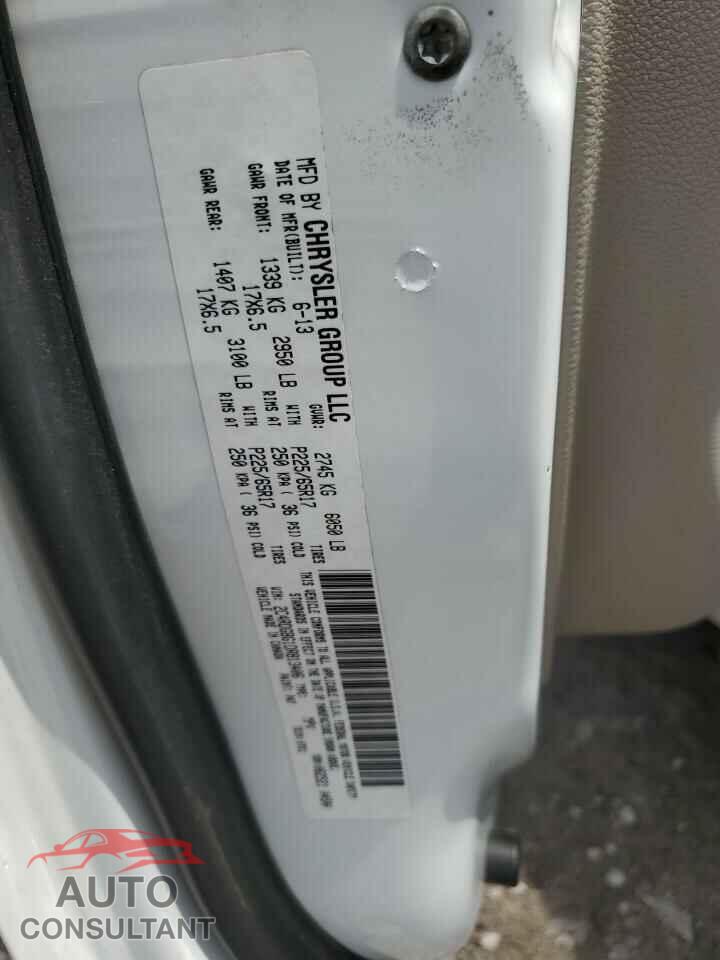 DODGE CARAVAN 2013 - 2C4RDGBG1DR813406