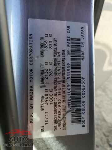MAZDA 3 2012 - JM1BL1UG9C1555959