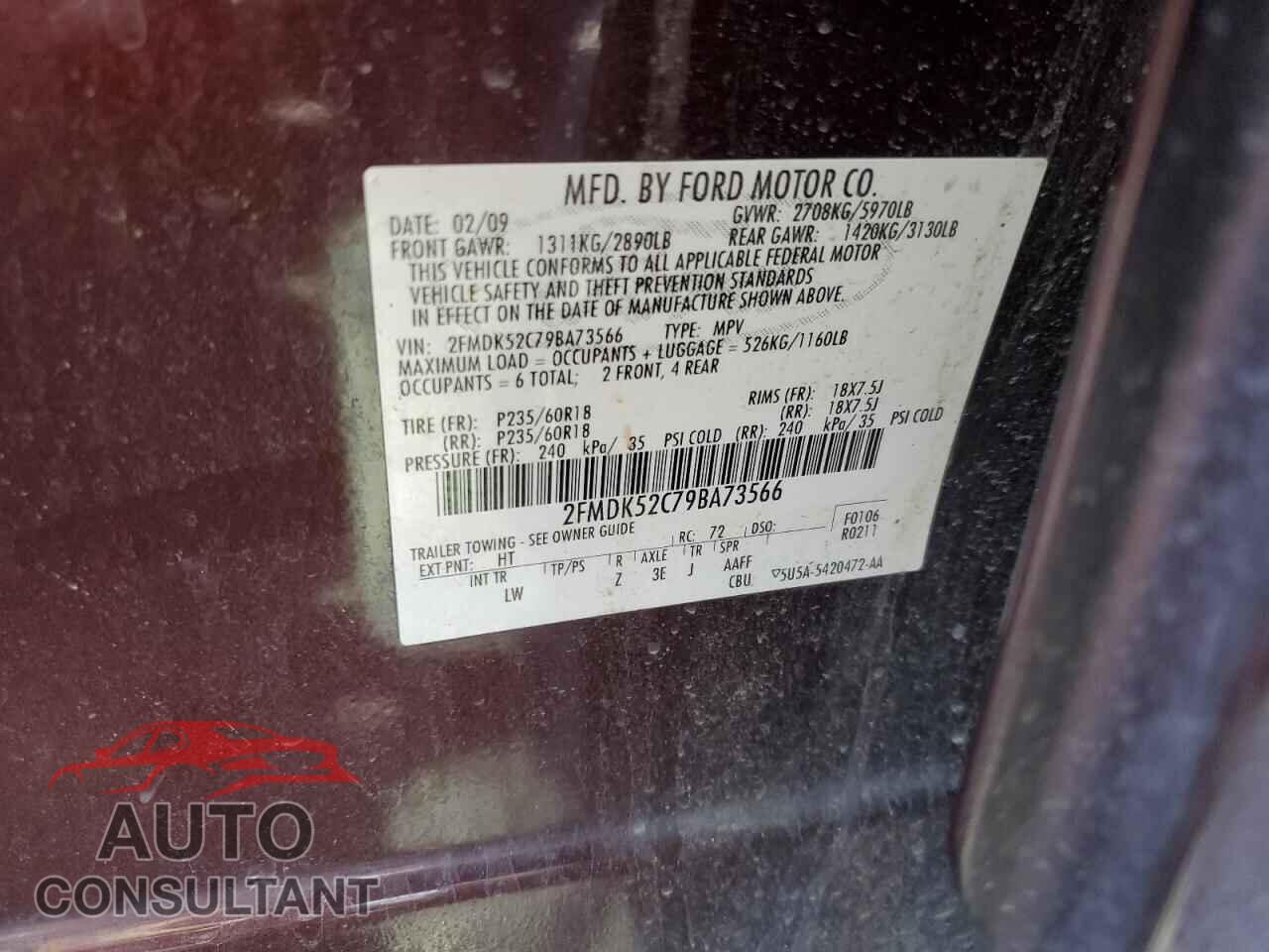 FORD FLEX 2009 - 2FMDK52C79BA73566