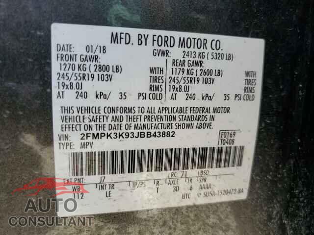 FORD EDGE 2018 - 2FMPK3K93JBB43882