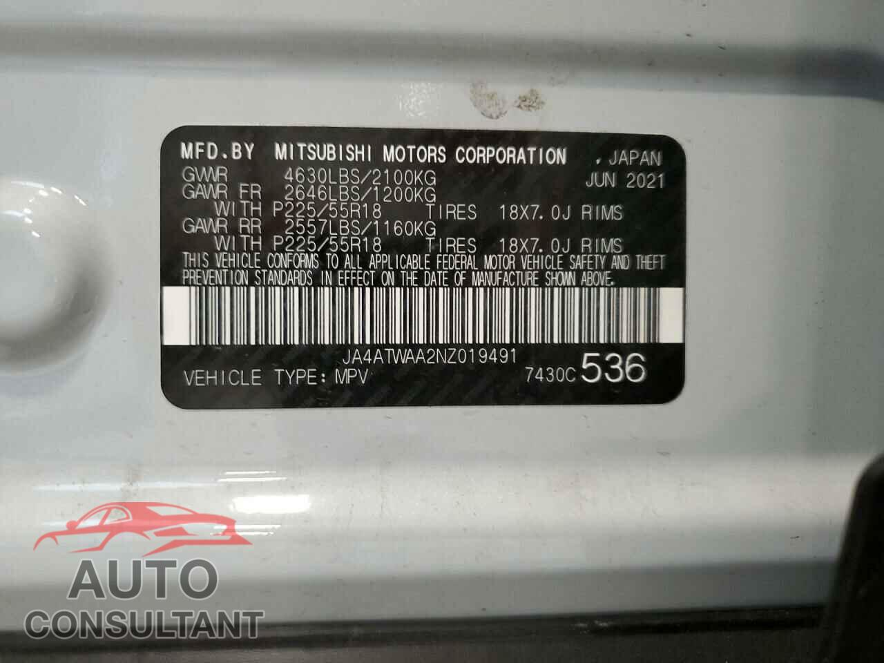 MITSUBISHI ECLIPSE 2022 - JA4ATWAA2NZ019491
