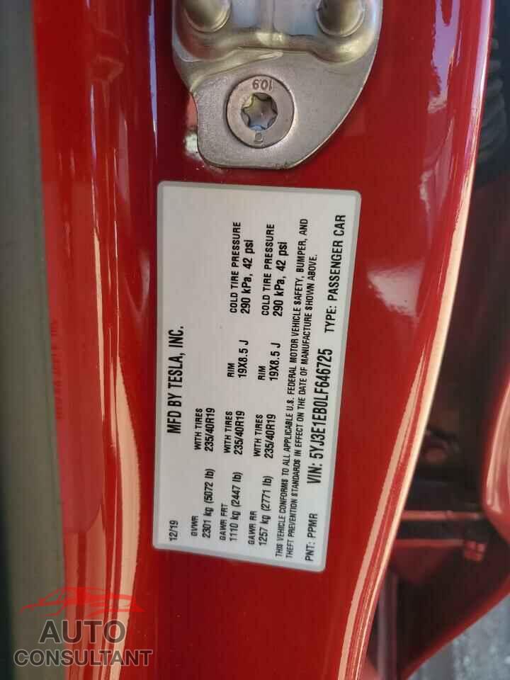 TESLA MODEL 3 2020 - 5YJ3E1EB0LF646725