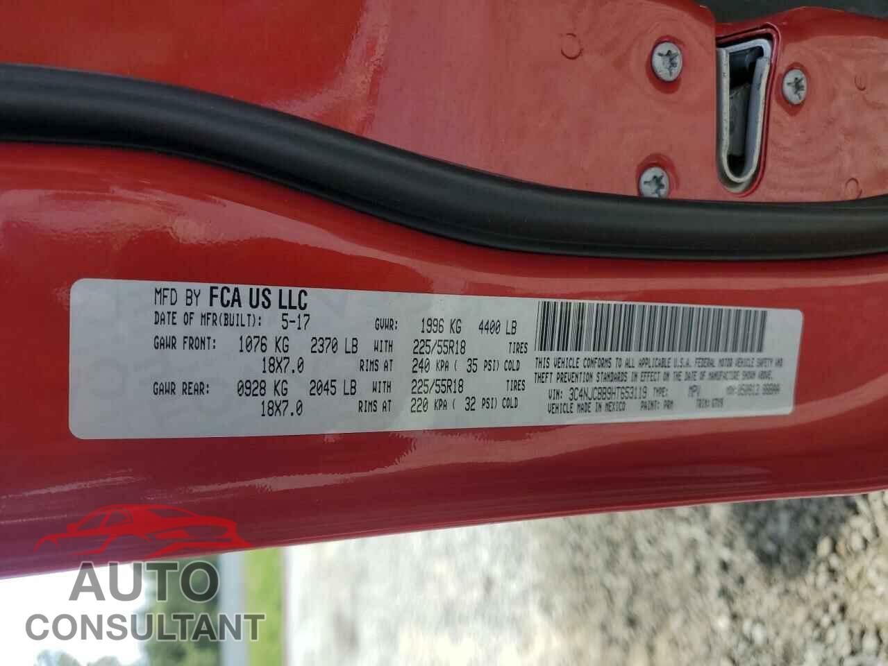 JEEP COMPASS 2017 - 3C4NJCBB9HT653119