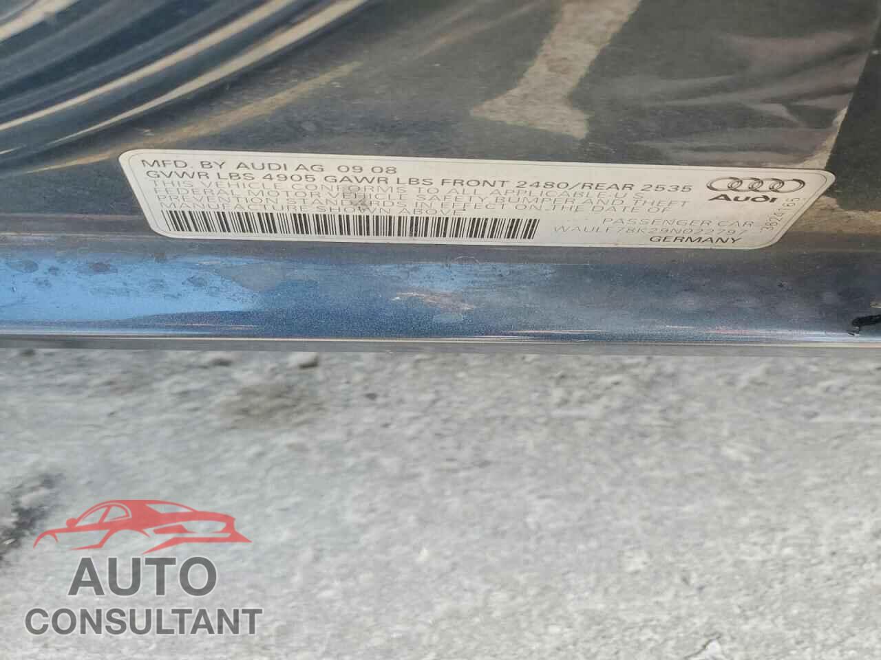 AUDI A4 2009 - WAULF78K29N022797
