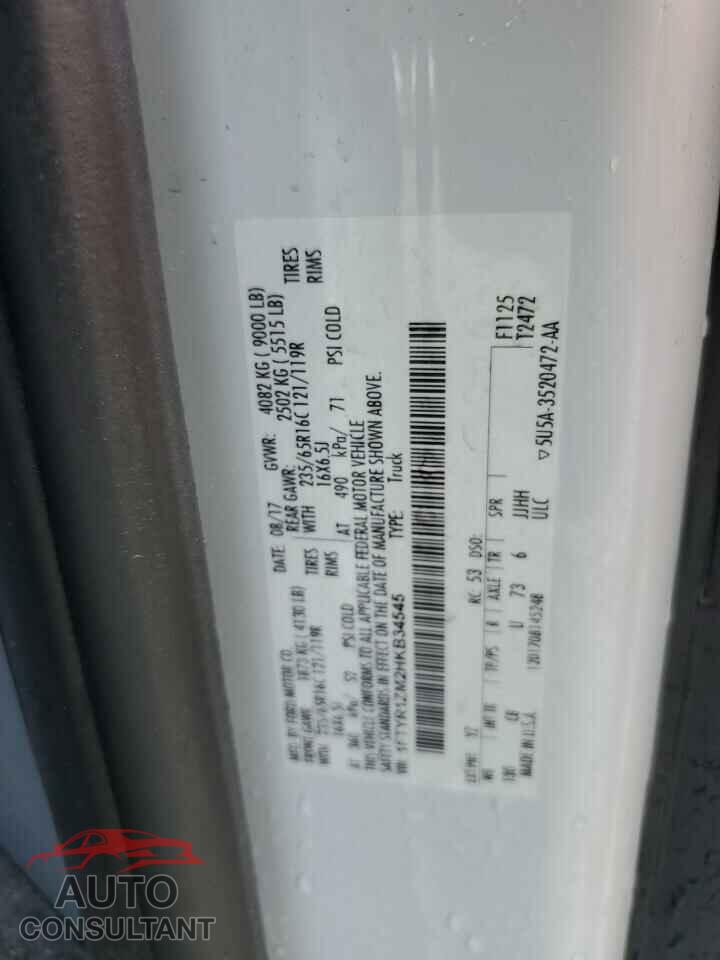 FORD TRANSIT 2017 - 1FTYR1ZM2HKB34545