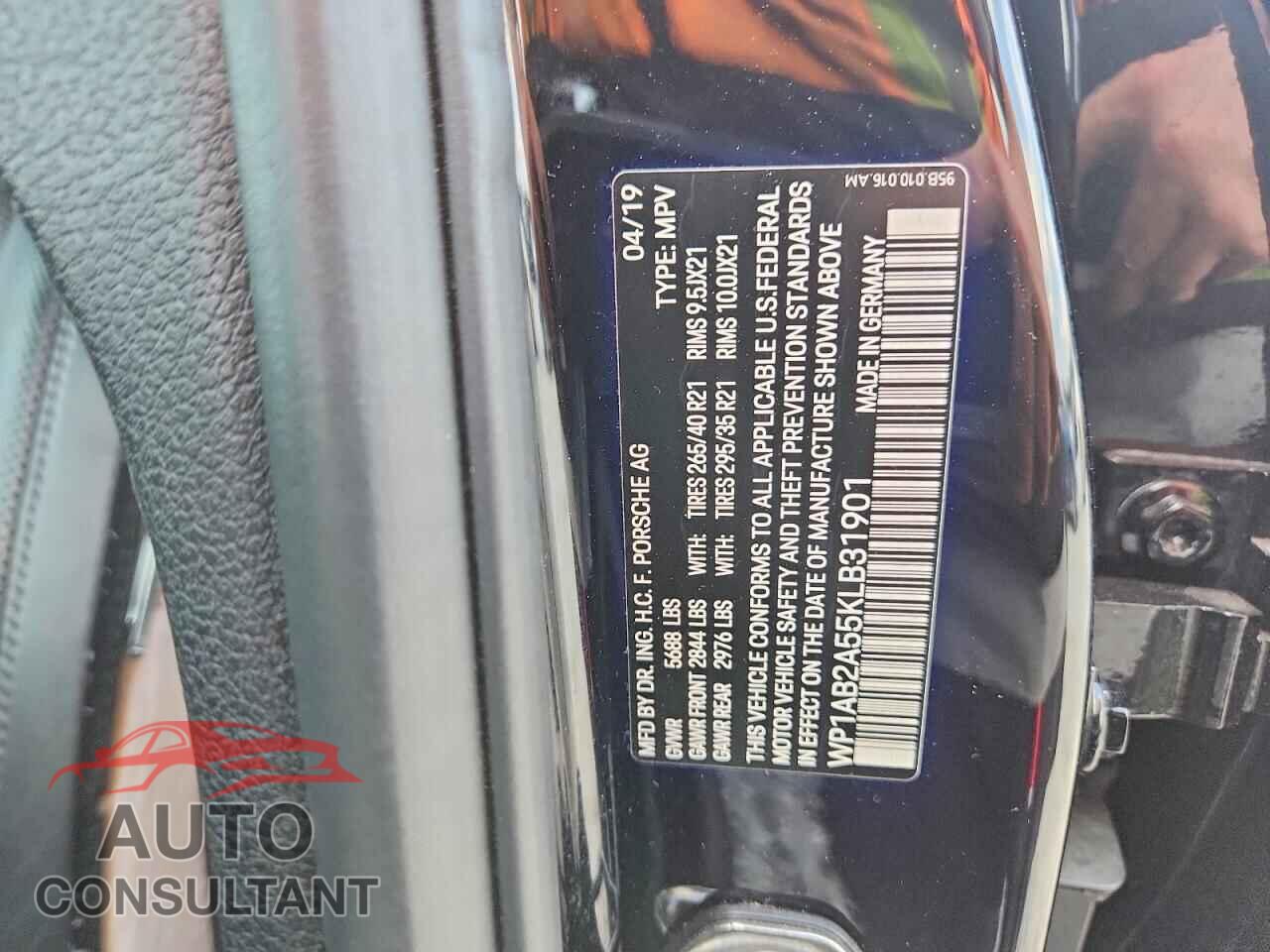 PORSCHE MACAN 2019 - WP1AB2A55KLB31901