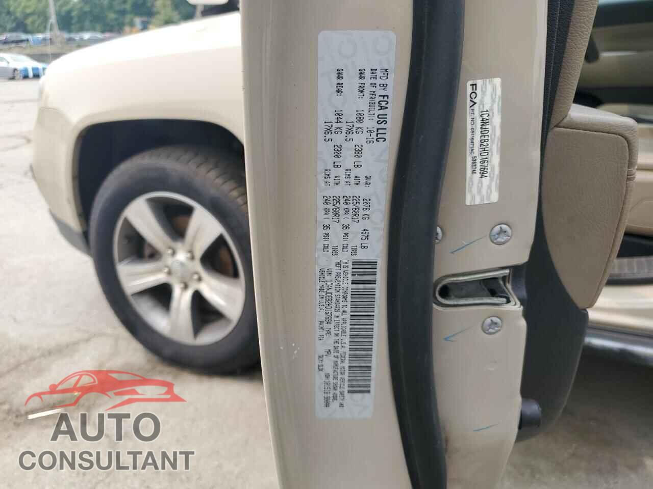 JEEP COMPASS 2017 - 1C4NJDEB2HD167694