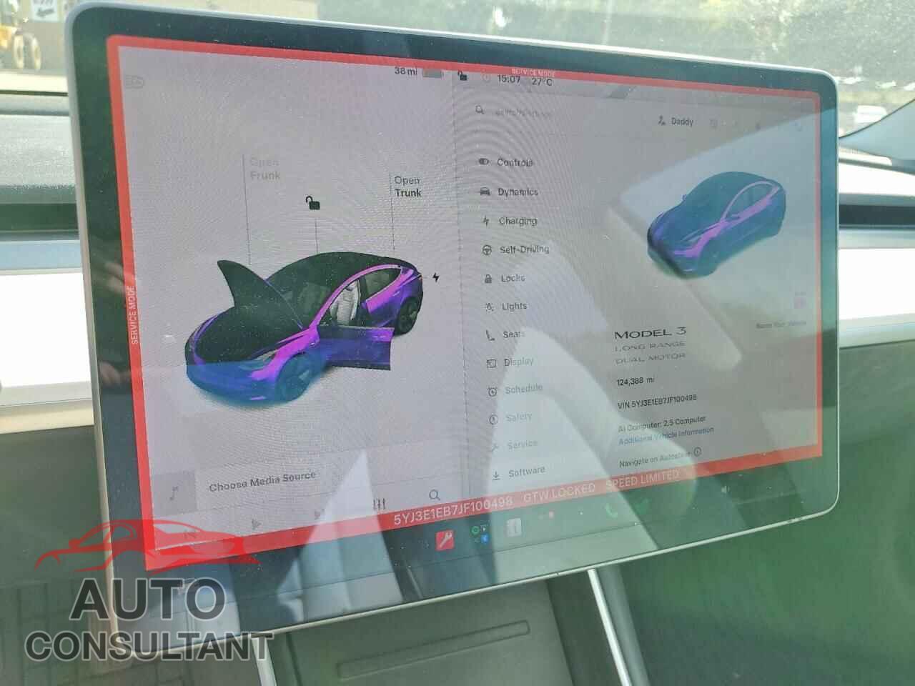 TESLA MODEL 3 2018 - 5YJ3E1EB7JF100498