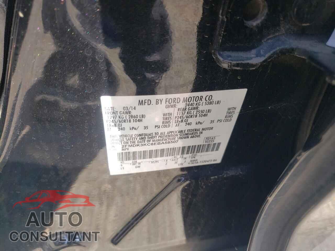FORD EDGE 2014 - 2FMDK3KC6EBA58507
