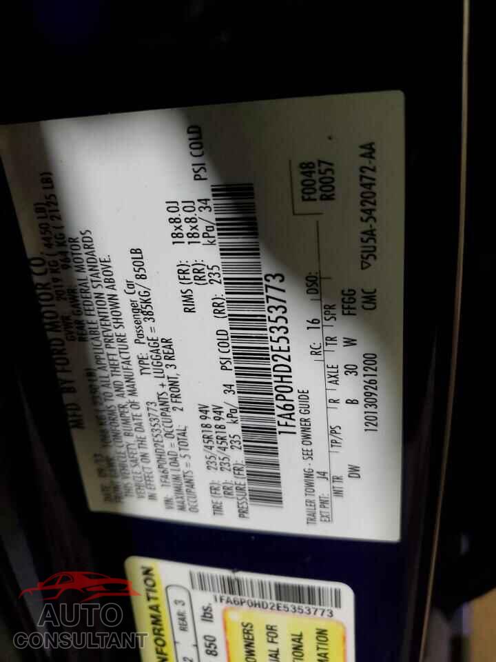 FORD FUSION 2014 - 1FA6P0HD2E5353773