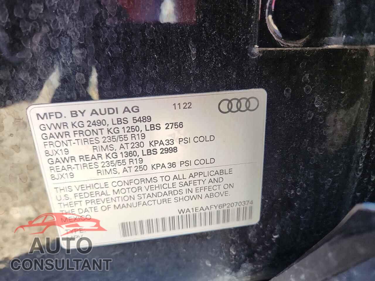 AUDI Q5 2023 - WA1EAAFY6P2070374