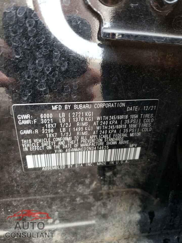 SUBARU ASCENT 2022 - 4S4WMAED2N3414625