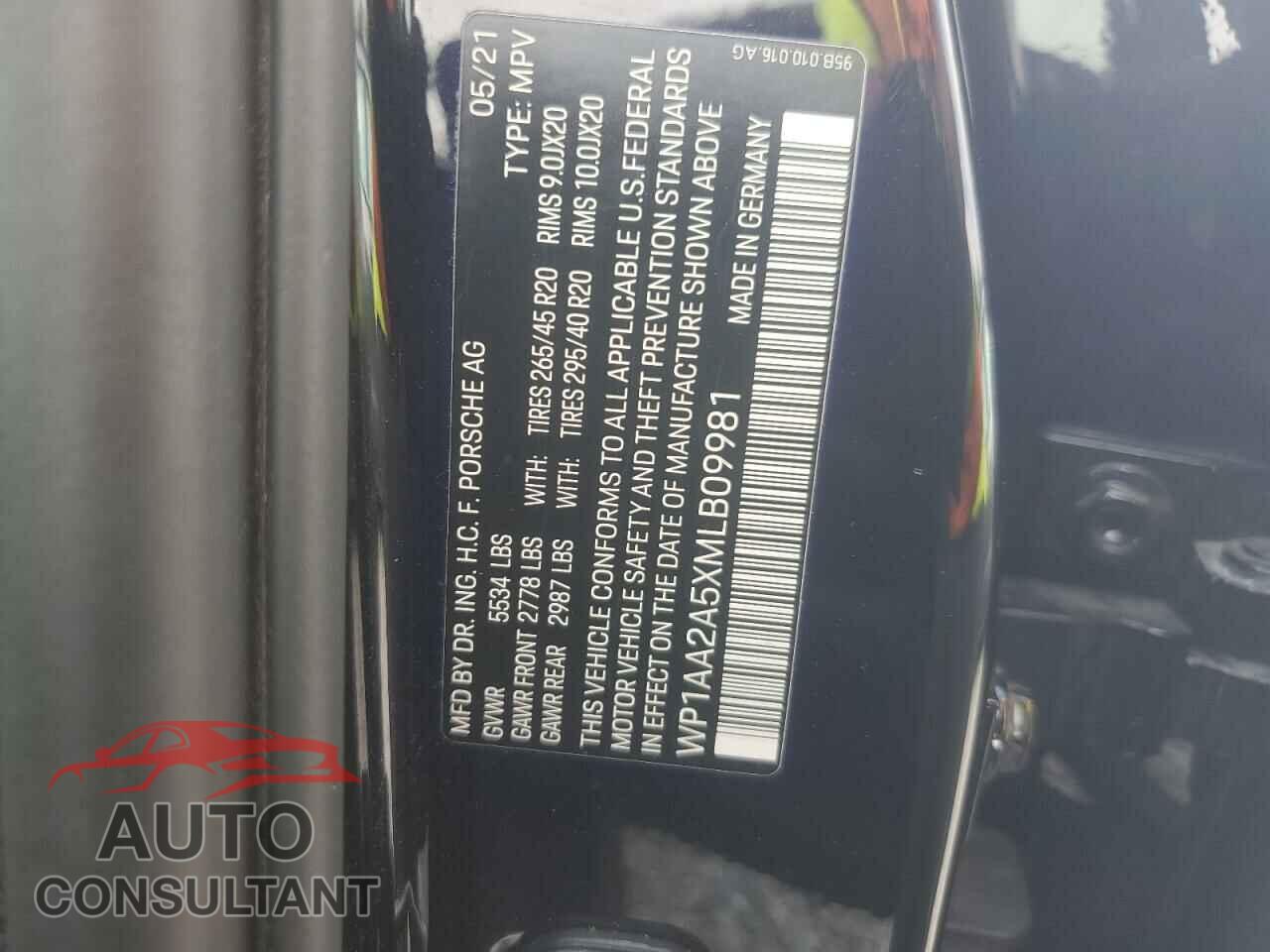 PORSCHE MACAN 2021 - WP1AA2A5XMLB09981