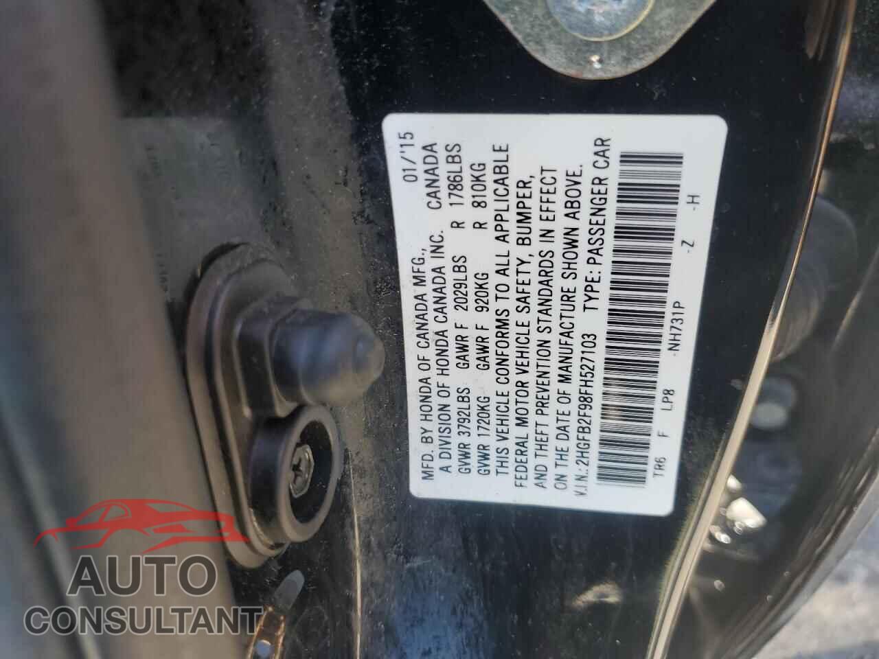 HONDA CIVIC 2015 - 2HGFB2F98FH527103