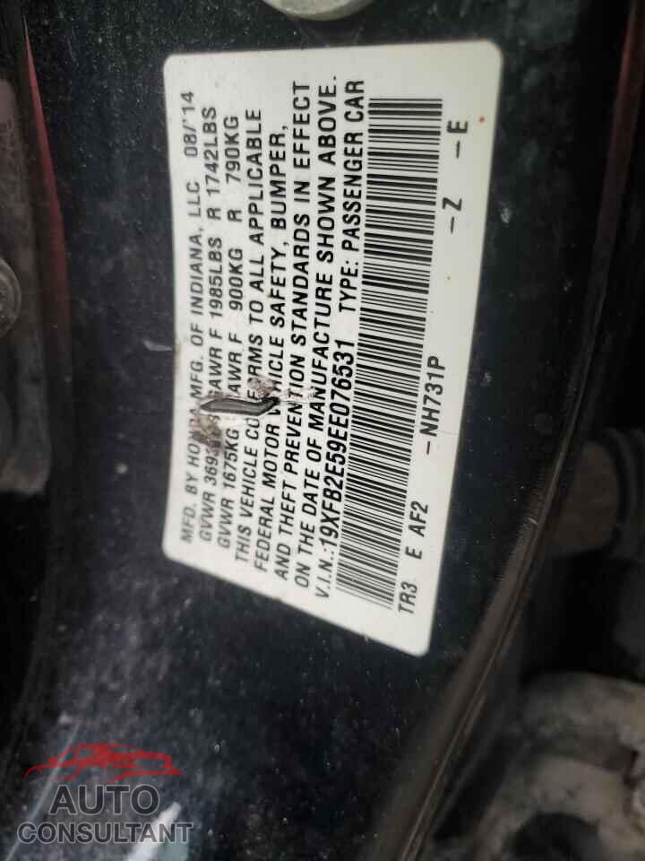 HONDA CIVIC 2014 - 19XFB2E59EE076531