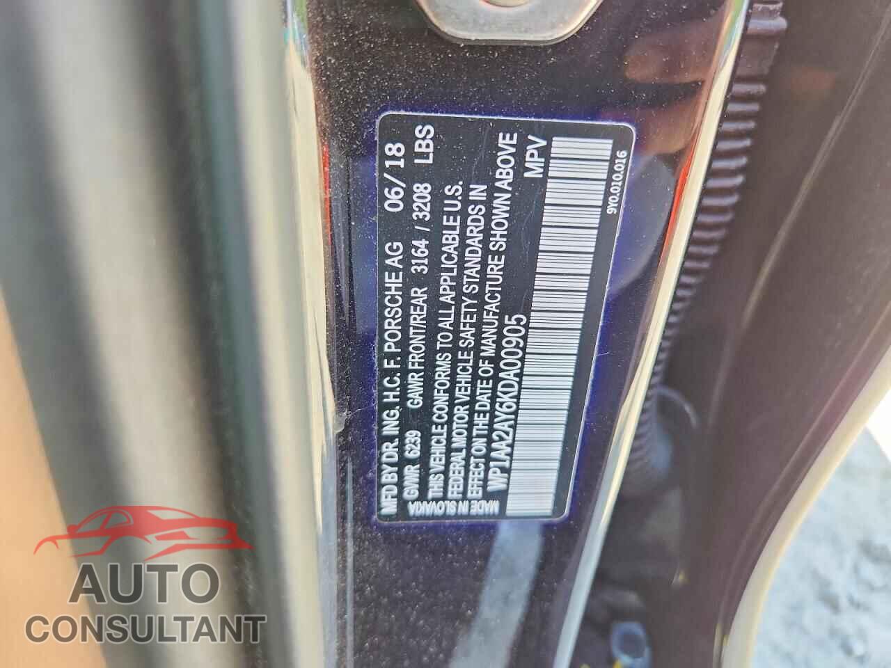 PORSCHE CAYENNE 2019 - WP1AA2AY6KDA00905