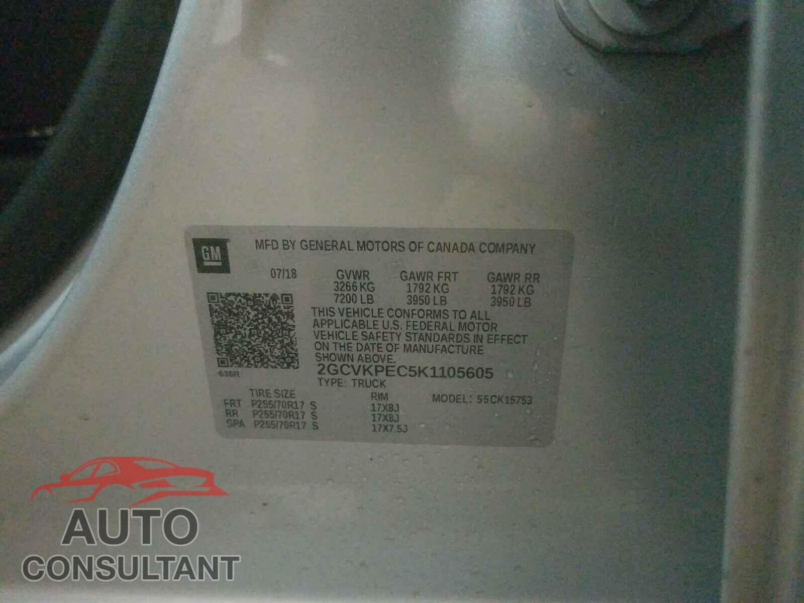 CHEVROLET SILVERADO 2019 - 2GCVKPEC5K1105605