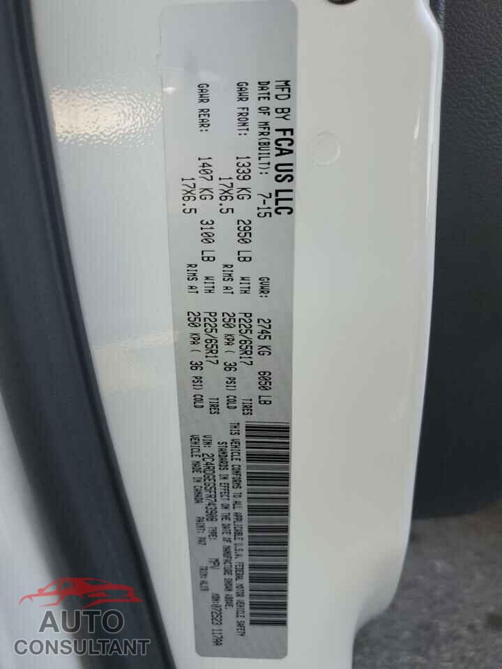 DODGE CARAVAN 2015 - 2C4RDGEG5FR743908