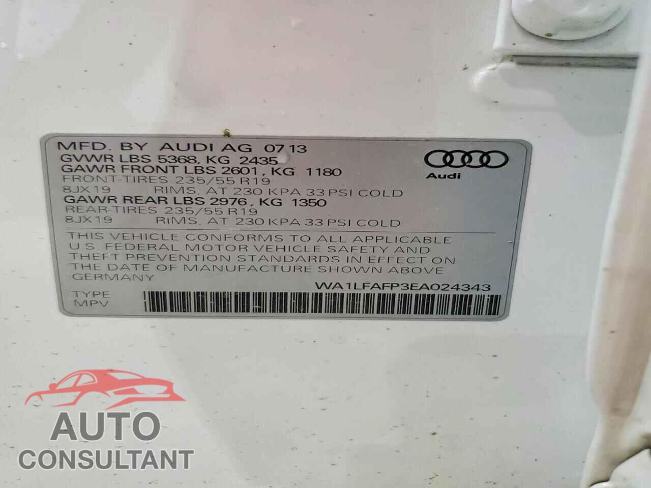 AUDI Q5 2014 - WA1LFAFP3EA024343