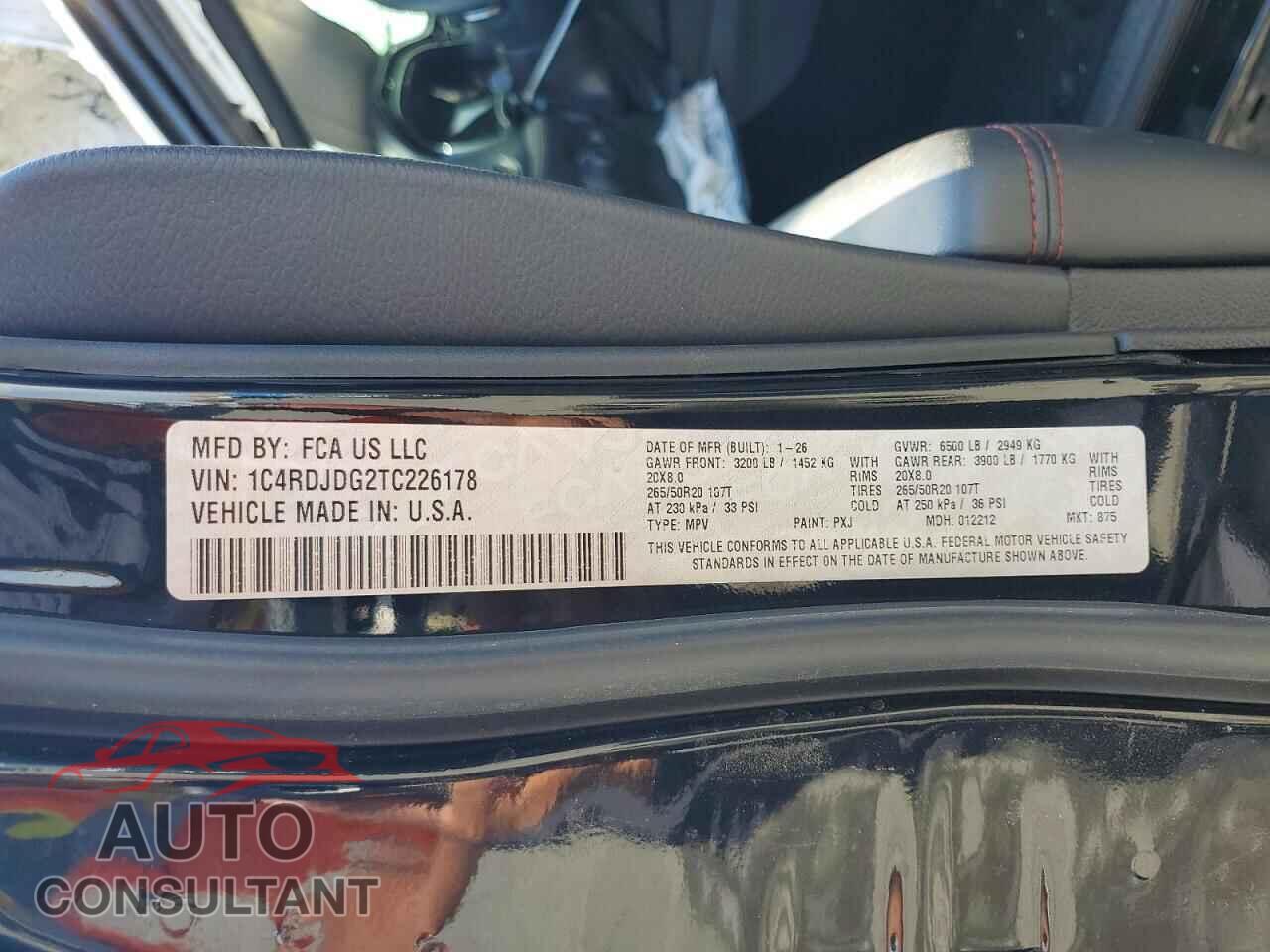 DODGE DURANGO 2026 - 1C4RDJDG2TC226178