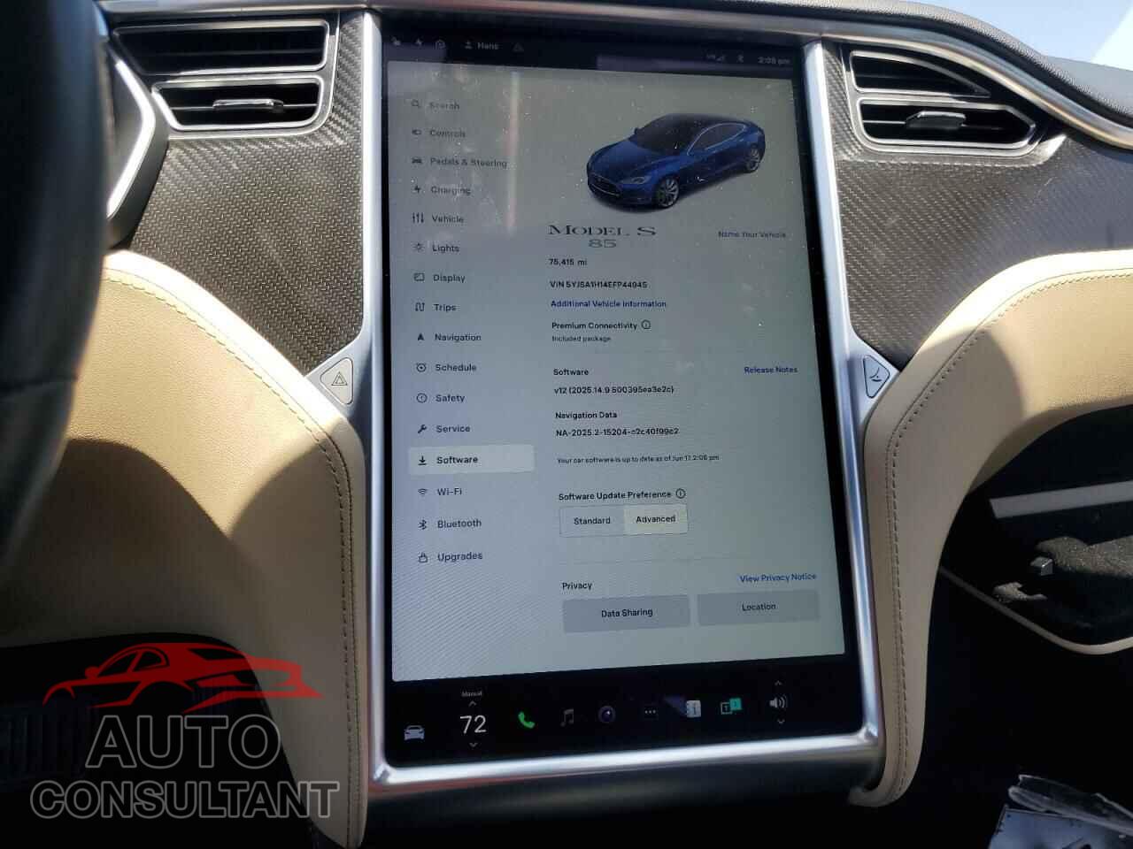 TESLA MODEL S 2014 - 5YJSA1H14EFP44945